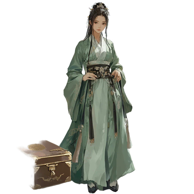 Hanfu Doctor Illustration Vinyl Car Decal Sticker – Waterproof & UV-Resistant 8"