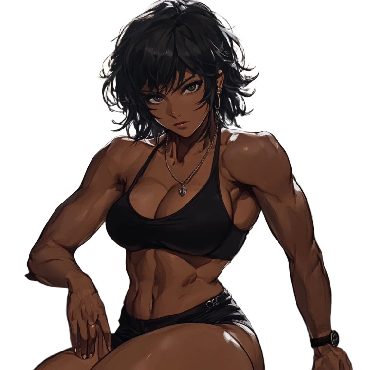 Muscular Anime Woman V4 Vinyl Car Decal Sticker – Waterproof & UV-Resistant 8"