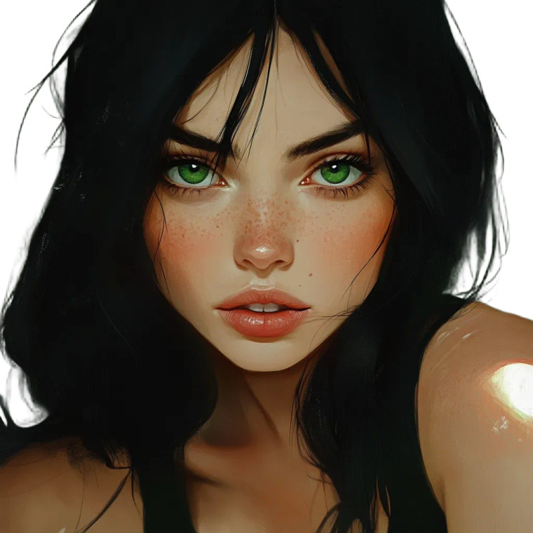 Dominant Green-Eyed Female Vinyl Car Decal Sticker – Waterproof & UV-Resistant 8"