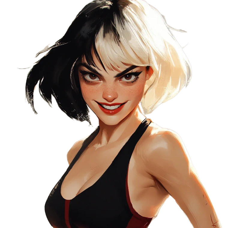 Muscular Cruella Running Vinyl Car Decal Sticker – Waterproof & UV-Resistant 8"