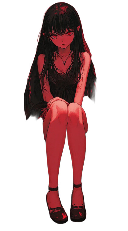 Gothic Manga Girl Vinyl Car Decal Sticker – Waterproof & UV-Resistant 8"