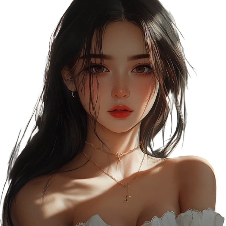 1Girl Upper_Body Vinyl Car Decal Sticker – Waterproof & UV-Resistant 8"