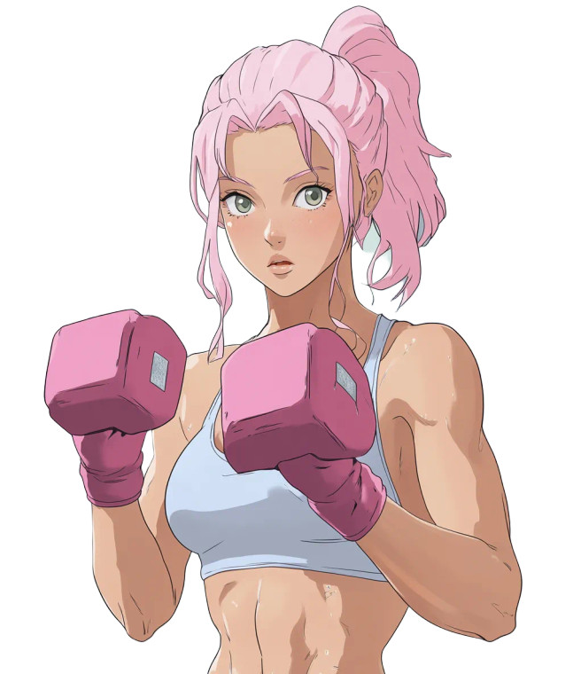 Pink Gloves Dumbbells Vinyl Car Decal Sticker – Waterproof & UV-Resistant 8"