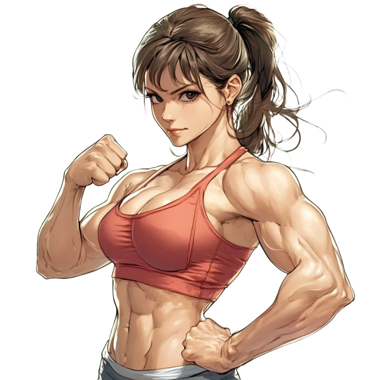 Muscle Woman Manga V2 Vinyl Car Decal Sticker – Waterproof & UV-Resistant 8"