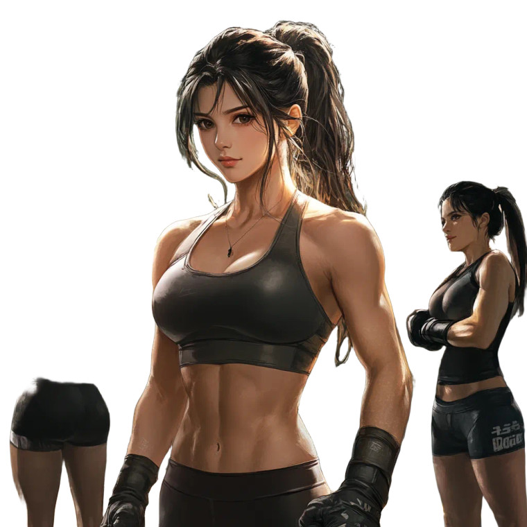 Tifa Fitness Model Vinyl Car Decal Sticker – Waterproof & UV-Resistant 8"