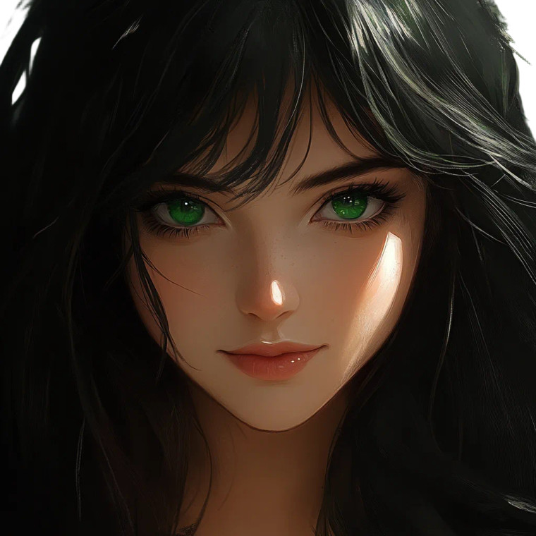 Cute Green-Eyed Girl Vinyl Car Decal Sticker – Waterproof & UV-Resistant 8"