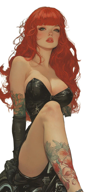 Biker Babe Pin-Up Vinyl Car Decal Sticker – Waterproof & UV-Resistant 8"