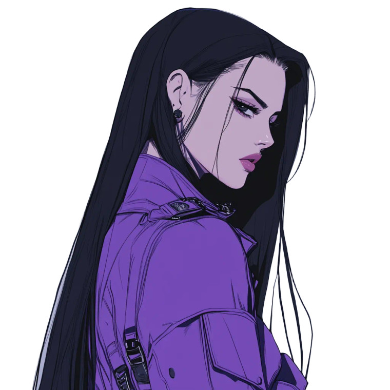 Cyberpunk Confident Woman Vinyl Car Decal Sticker – Waterproof & UV-Resistant 8"