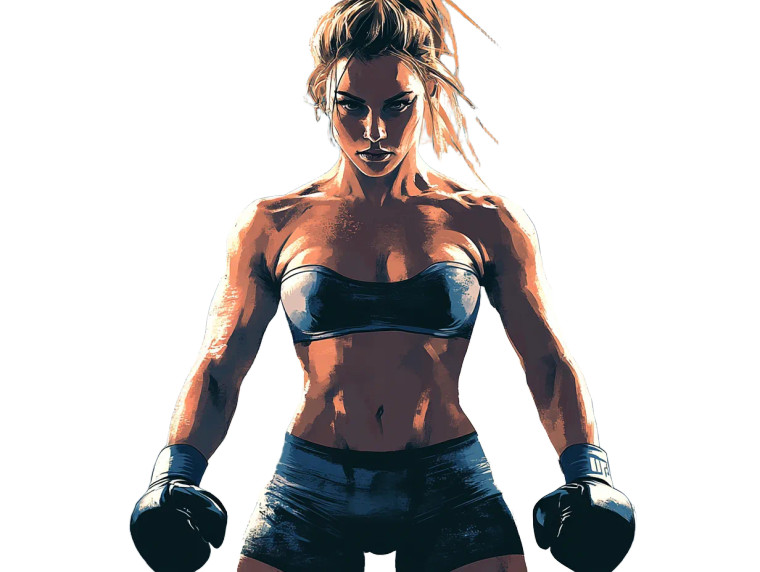 Female Mma Fighter V2 Vinyl Car Decal Sticker – Waterproof & UV-Resistant 8"