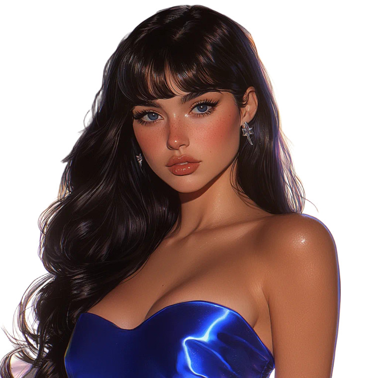Woman In Blue Dress Vinyl Car Decal Sticker – Waterproof & UV-Resistant 8"