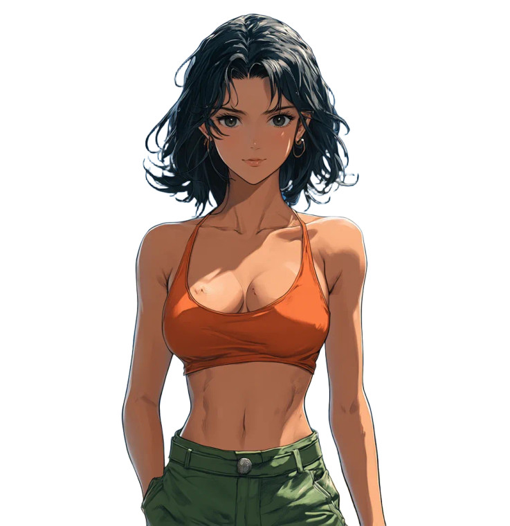 Battlefield Anime Woman Vinyl Car Decal Sticker – Waterproof & UV-Resistant 8"