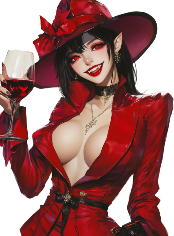 Vampire In Red Vinyl Car Decal Sticker – Waterproof & UV-Resistant 8"