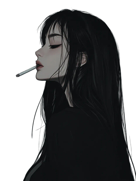 Dark Anime Girl V3 Vinyl Car Decal Sticker – Waterproof & UV-Resistant 8"