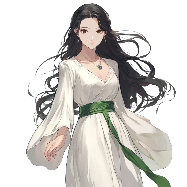 Mysterious Ivory-Clad Girl Vinyl Car Decal Sticker – Waterproof & UV-Resistant 8"