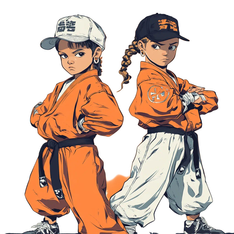 Hip Hop Taekwondo Duo Vinyl Car Decal Sticker – Waterproof & UV-Resistant 8"