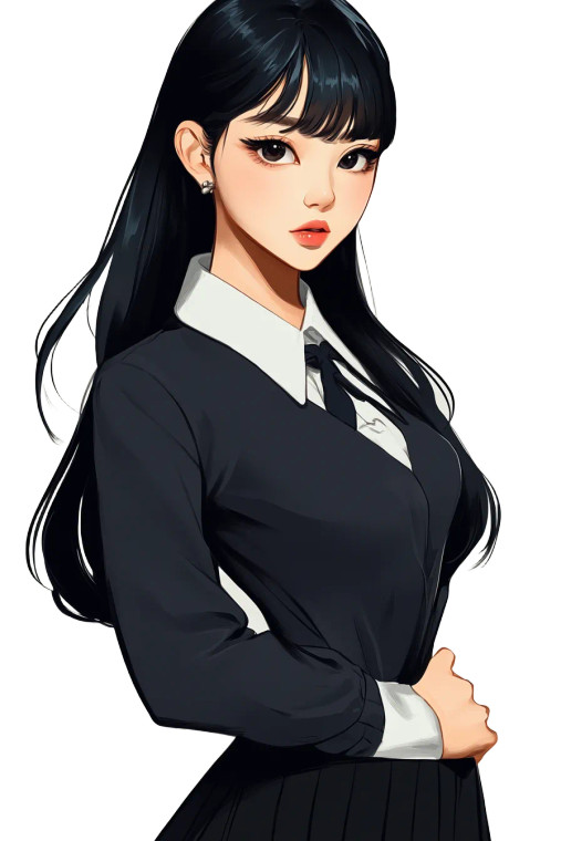 Royal Hime Schoolgirl Vinyl Car Decal Sticker – Waterproof & UV-Resistant 8"