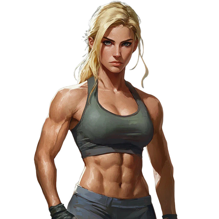 Blonde Muscular Woman V2 Vinyl Car Decal Sticker – Waterproof & UV-Resistant 8"
