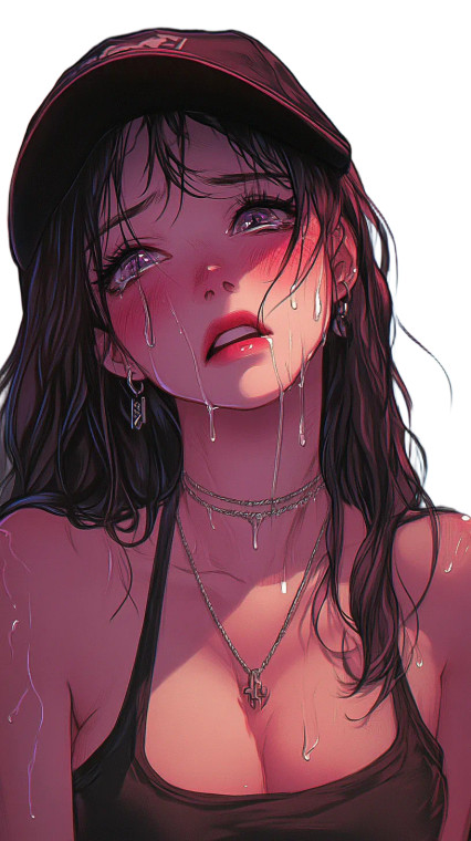 Crying Anime Girl V2 Vinyl Car Decal Sticker – Waterproof & UV-Resistant 8"