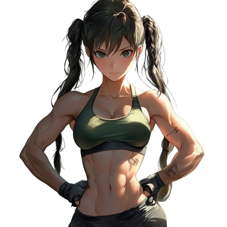 Anime Fitness Girl Vinyl Car Decal Sticker – Waterproof & UV-Resistant 8"