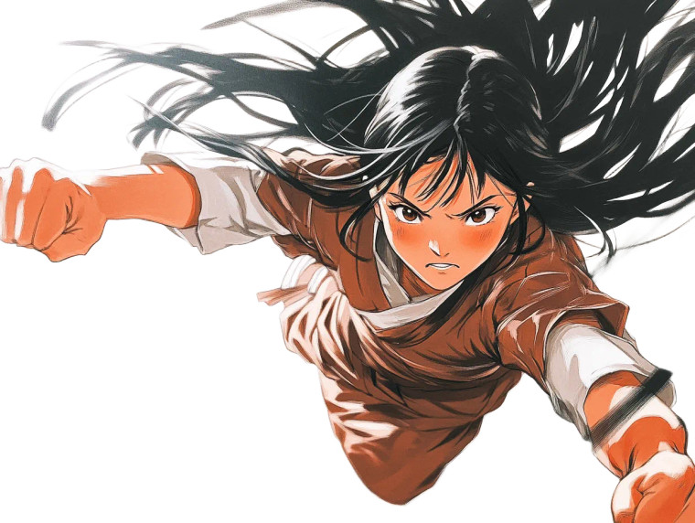 Dynamic Warrior Girl V2 Vinyl Car Decal Sticker – Waterproof & UV-Resistant 8"