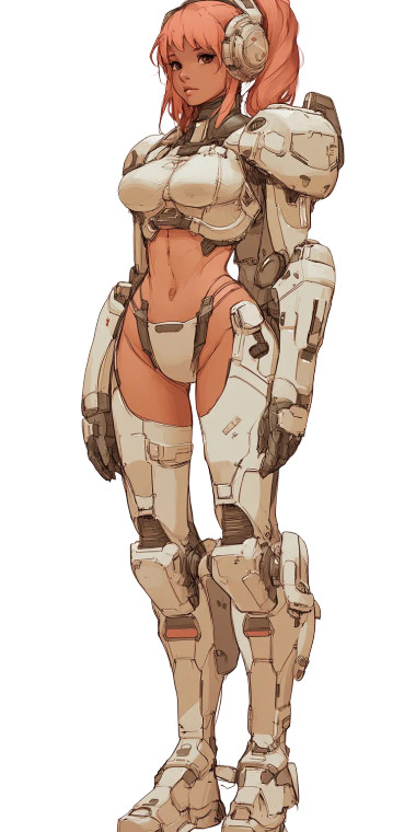 Future Mecha Female Vinyl Car Decal Sticker – Waterproof & UV-Resistant 8"