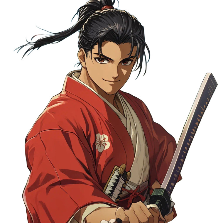 Young Samurai Momotaro Vinyl Car Decal Sticker – Waterproof & UV-Resistant 8"