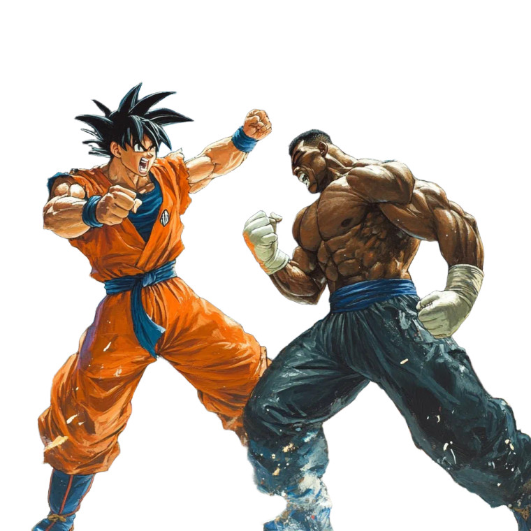 Goku Vs Tyson Vinyl Car Decal Sticker – Waterproof & UV-Resistant 8"