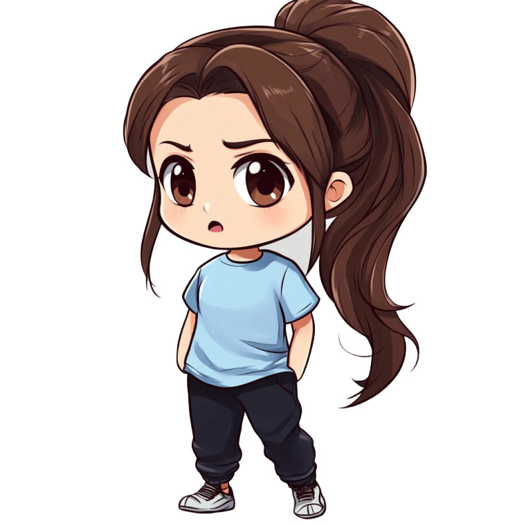 Scared Chibi Girl Vinyl Car Decal Sticker – Waterproof & UV-Resistant 8"