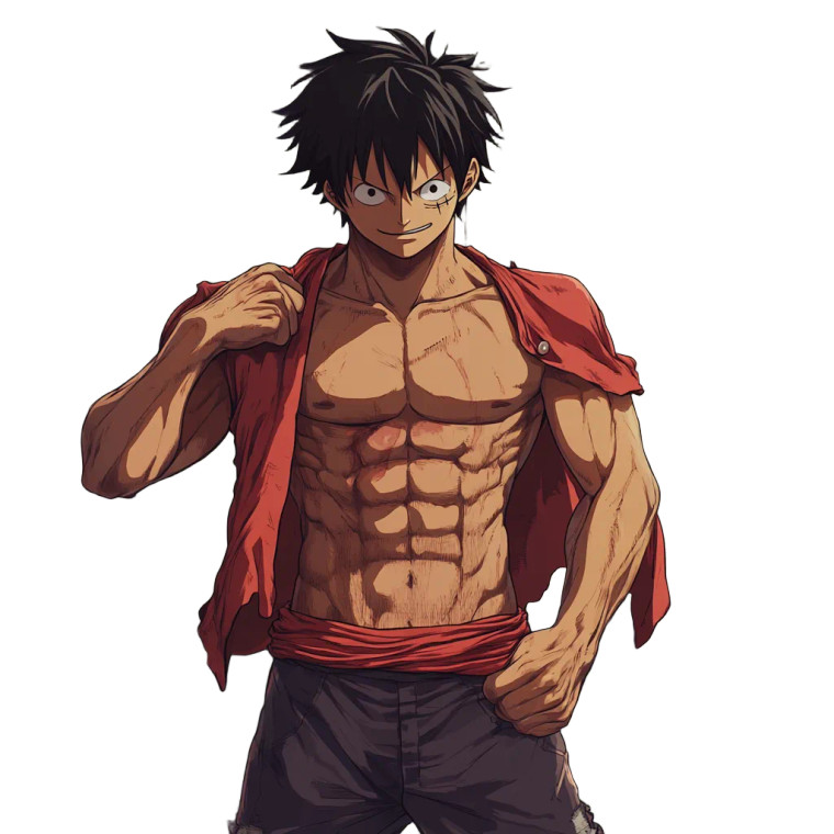 Luffy Shows Abs V3 Vinyl Car Decal Sticker – Waterproof & UV-Resistant 8"