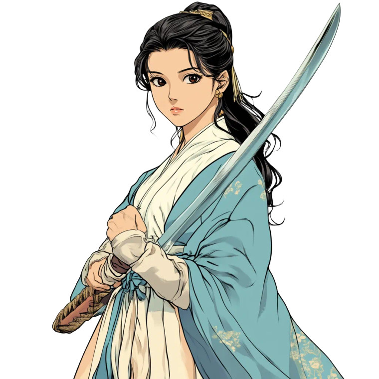 Saber-Wielding Daoist Vinyl Car Decal Sticker – Waterproof & UV-Resistant 8"