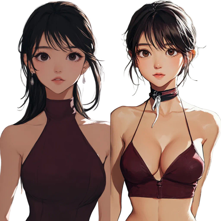 Anime Girl Burgundy Vinyl Car Decal Sticker – Waterproof & UV-Resistant 8"