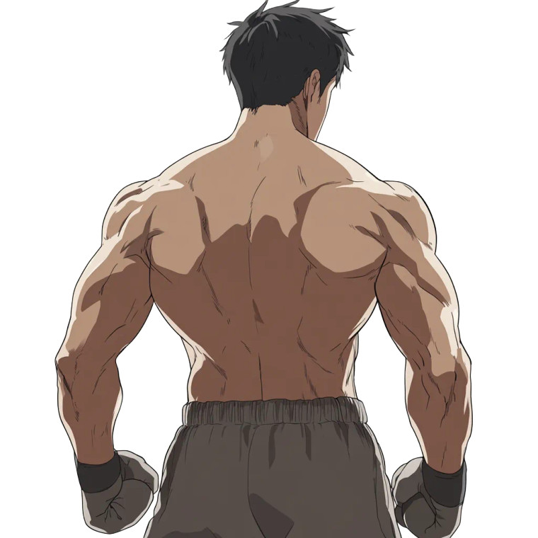 Anime Boxer Back V2 Vinyl Car Decal Sticker – Waterproof & UV-Resistant 8"