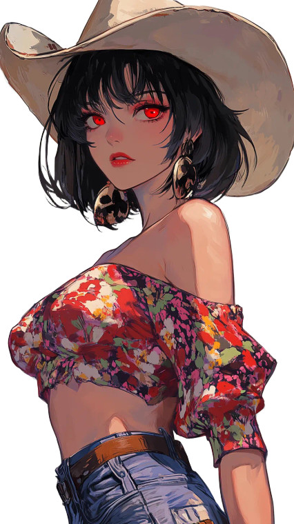 Cowboy Hat Anime Vinyl Car Decal Sticker – Waterproof & UV-Resistant 8"