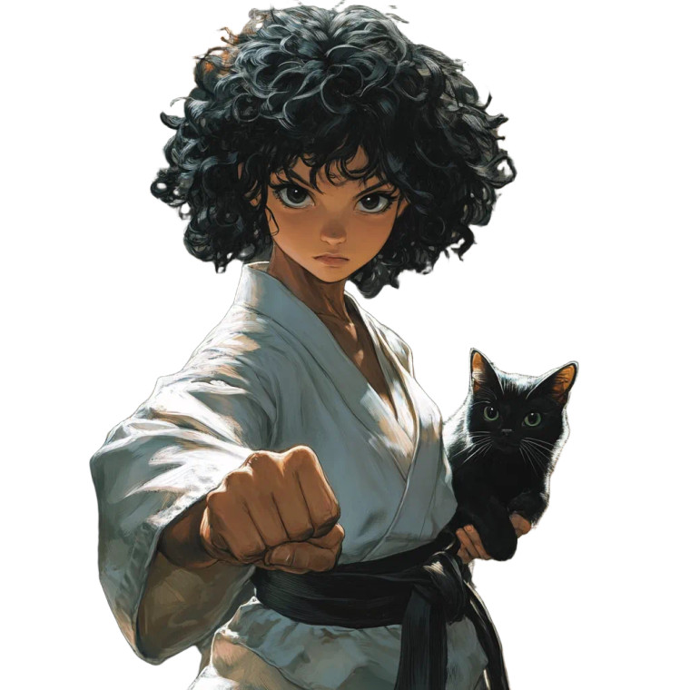 Karate Girl Defender V3 Vinyl Car Decal Sticker – Waterproof & UV-Resistant 8"