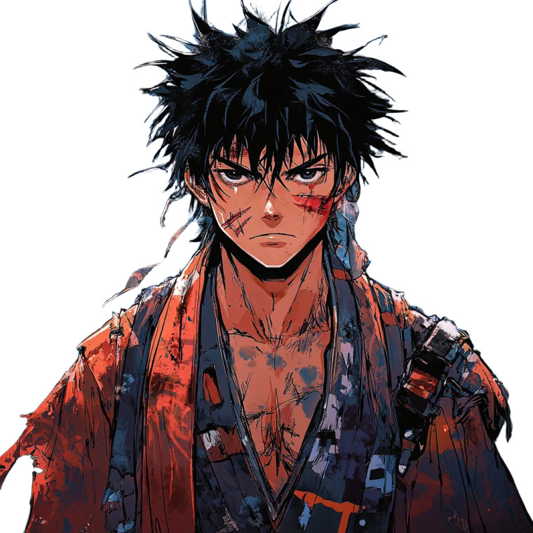 Ragged Edo Wanderer Vinyl Car Decal Sticker – Waterproof & UV-Resistant 8"