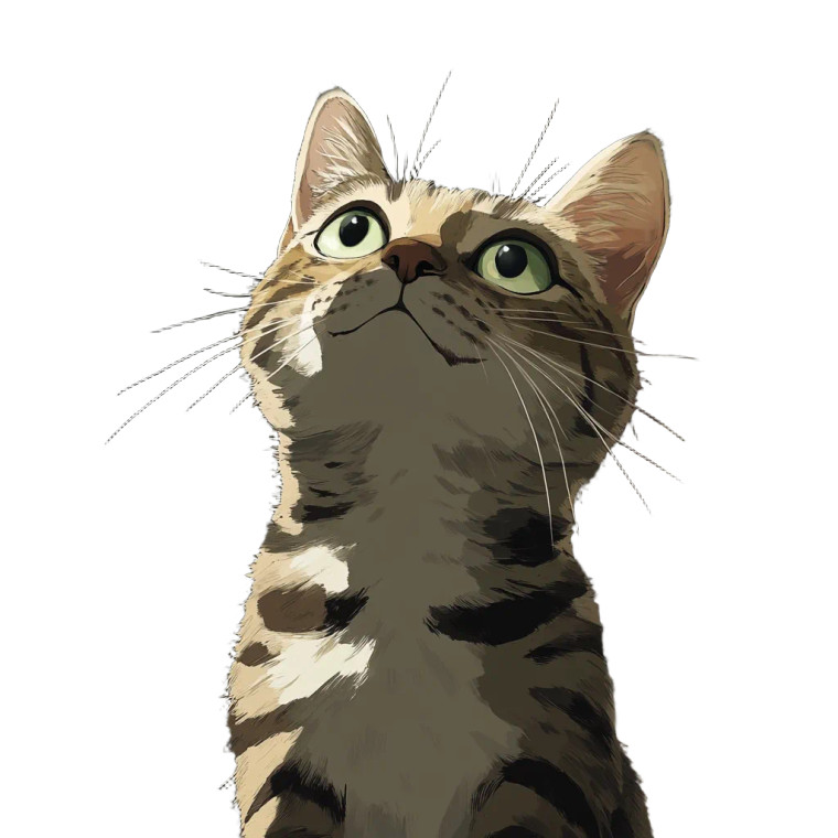 Ghibli Tabby Cat Vinyl Car Decal Sticker – Waterproof & UV-Resistant 8"