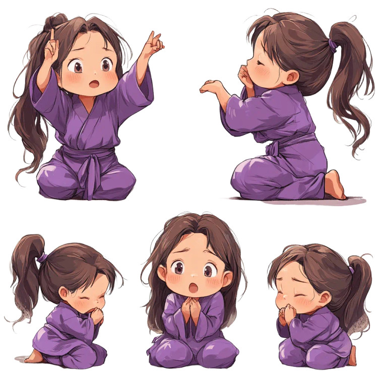 Cute Hanfu Girl Emojis V2 Vinyl Car Decal Sticker – Waterproof & UV-Resistant 8"