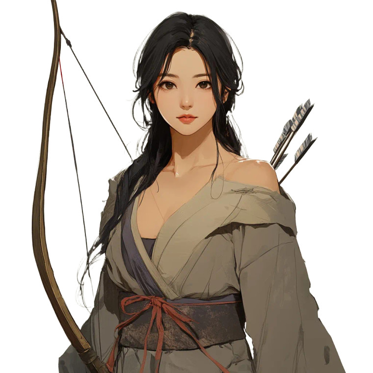 Shy Japanese Archer Vinyl Car Decal Sticker – Waterproof & UV-Resistant 8"