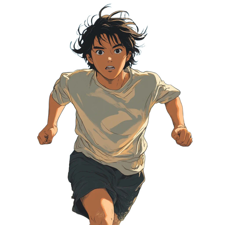 Running Asian Man Vinyl Car Decal Sticker – Waterproof & UV-Resistant 8"