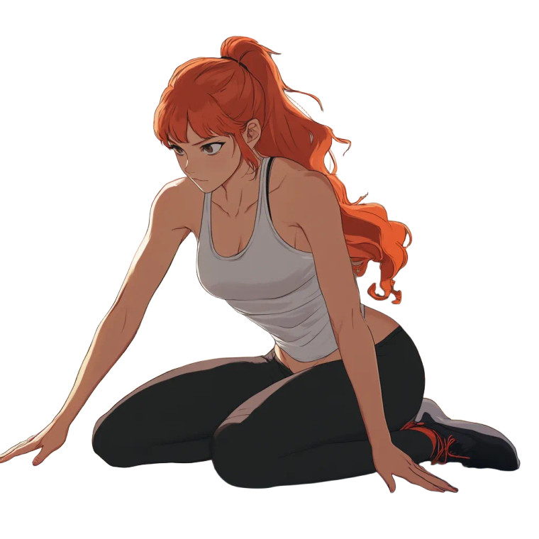 Stretching Anime Athlete Vinyl Car Decal Sticker – Waterproof & UV-Resistant 8"