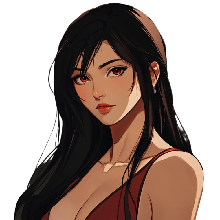 Disney 2D Tifa V2 Vinyl Car Decal Sticker – Waterproof & UV-Resistant 8"