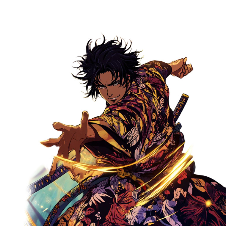 Dynamic Anime Samurai Vinyl Car Decal Sticker – Waterproof & UV-Resistant 8"