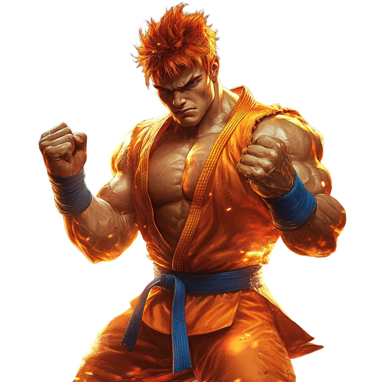Fiery Martial Artist V2 Vinyl Car Decal Sticker – Waterproof & UV-Resistant 8"