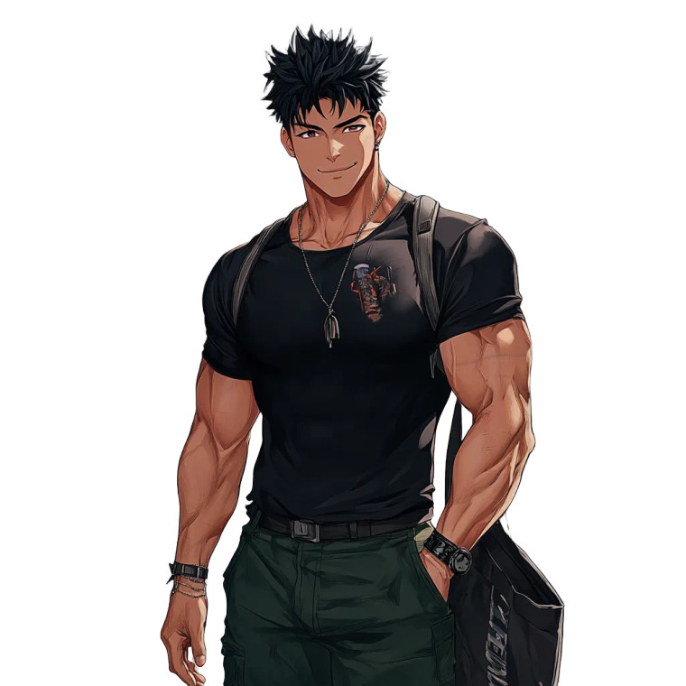 Anime Muscular Dude Vinyl Car Decal Sticker – Waterproof & UV-Resistant 8"