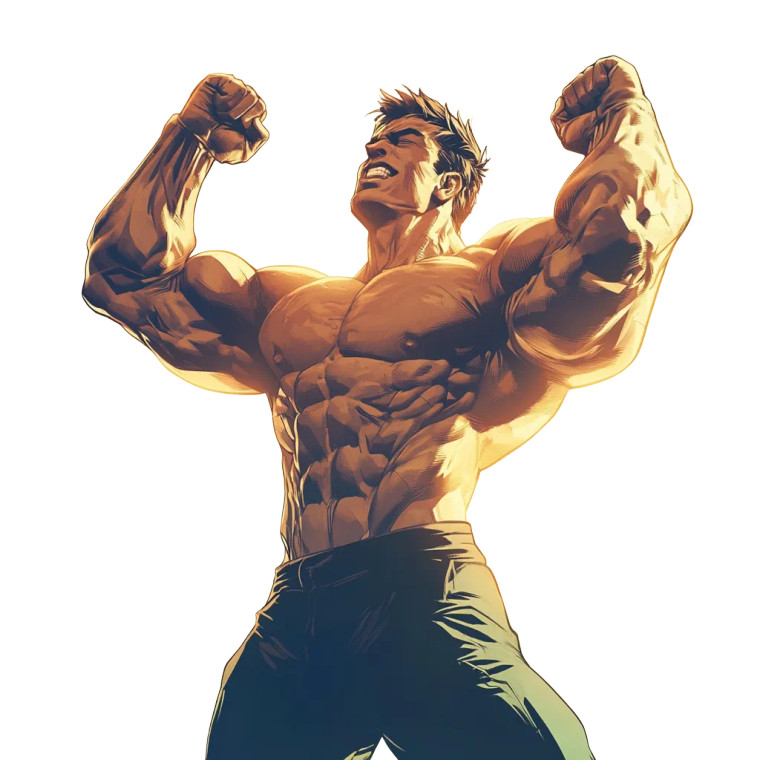 Flexing Comic Hero Vinyl Car Decal Sticker – Waterproof & UV-Resistant 8"