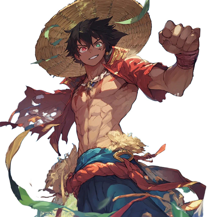 Aang-Luffy Fusion Vinyl Car Decal Sticker – Waterproof & UV-Resistant 8"