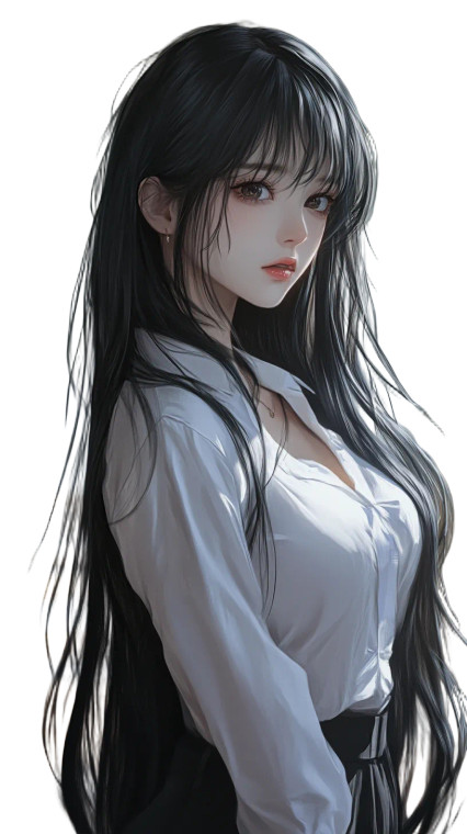 Manga Beauty Portrait V2 Vinyl Car Decal Sticker – Waterproof & UV-Resistant 8"