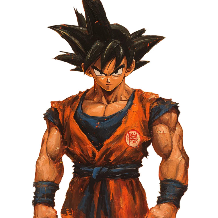 Goku Oil Painting Vinyl Car Decal Sticker – Waterproof & UV-Resistant 8"