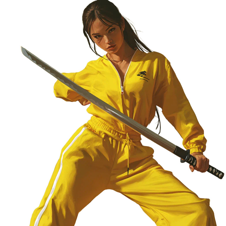 Yellow Suit Samurai Vinyl Car Decal Sticker – Waterproof & UV-Resistant 8"