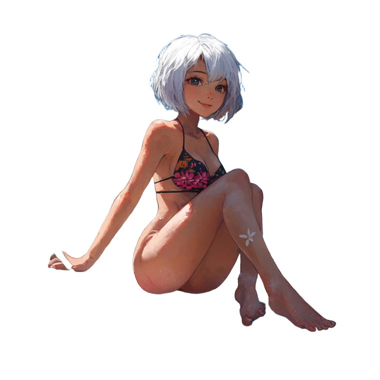 Anime Surfing Waifu Vinyl Car Decal Sticker – Waterproof & UV-Resistant 8"